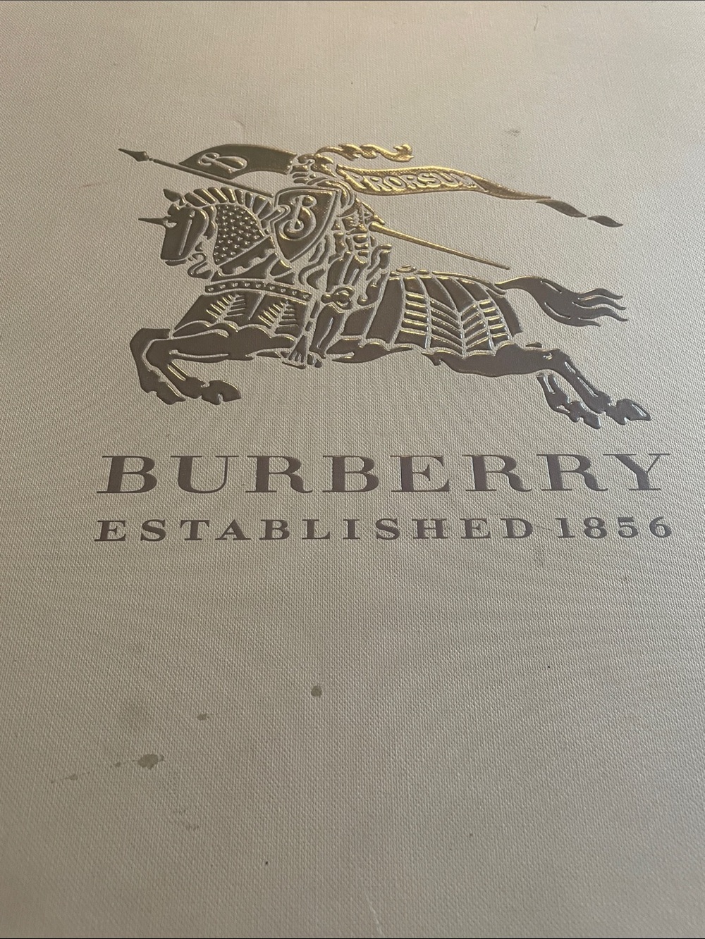 Burberry Box with Gold Equestrian Knight Logo Prorsum with damages, see below